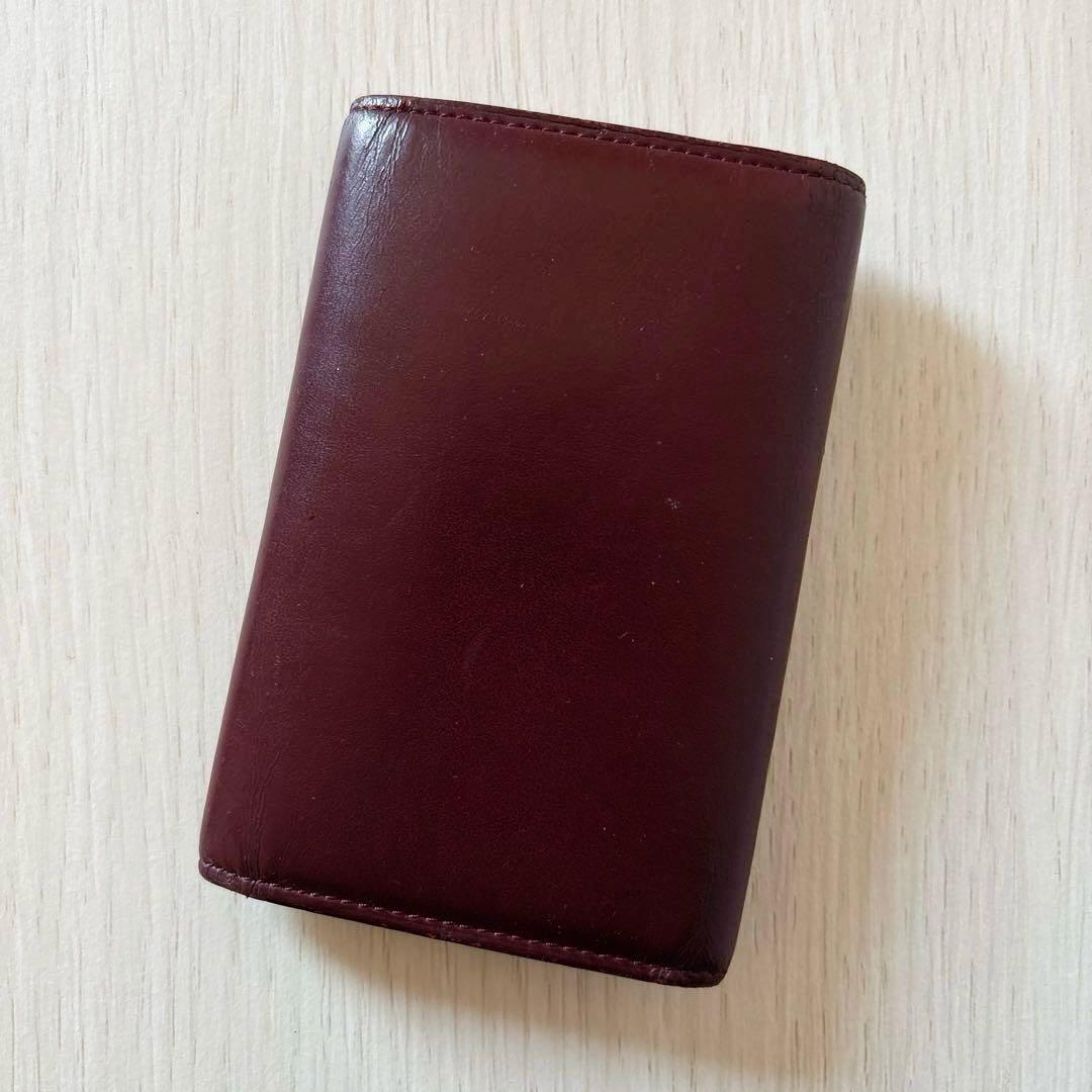 【Cartier】マストライン 6連 キーケース ボルドー×ゴールド