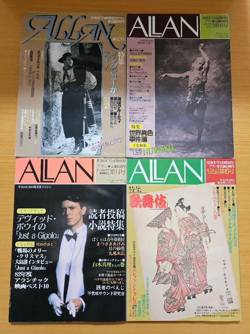 巻頭ピンナップ付 雑誌 ALLAN アラン 月刊OUT増刊号 12冊セット