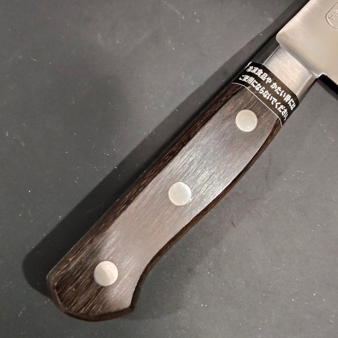 刀舟　SS超鋼　全鋼　鎌形　三徳包丁　本刃付け　新品未使用保管品
