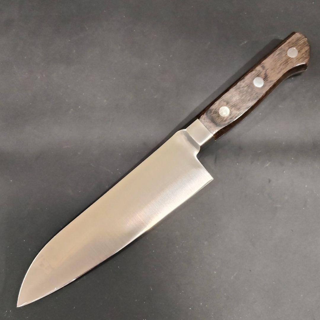 刀舟　SS超鋼　全鋼　鎌形　三徳包丁　本刃付け　新品未使用保管品