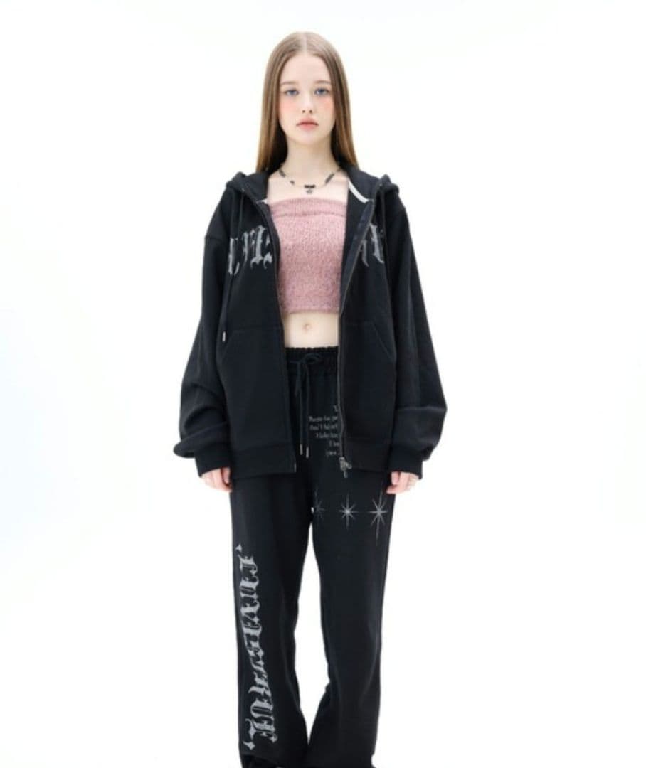 トップス LUVISTRUE MZ 2-WAY GLITTER HOOD ZIP UP
