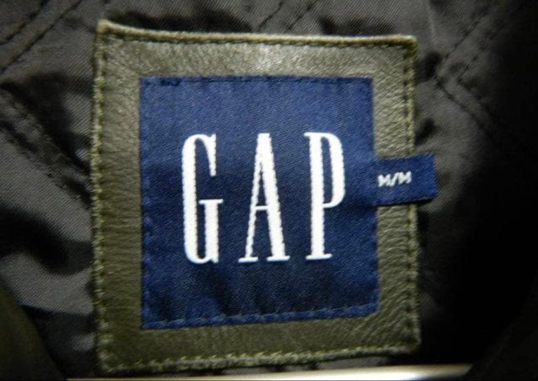 GAP レザー ジャケット M 革 オリーブ カーコート OLD 野村訓市