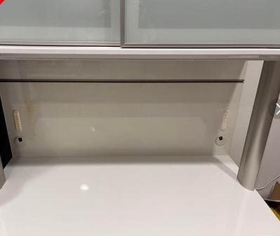 綾野製作所　食器棚　幅100cm ホワイト　ソフトクローズキッチンボード