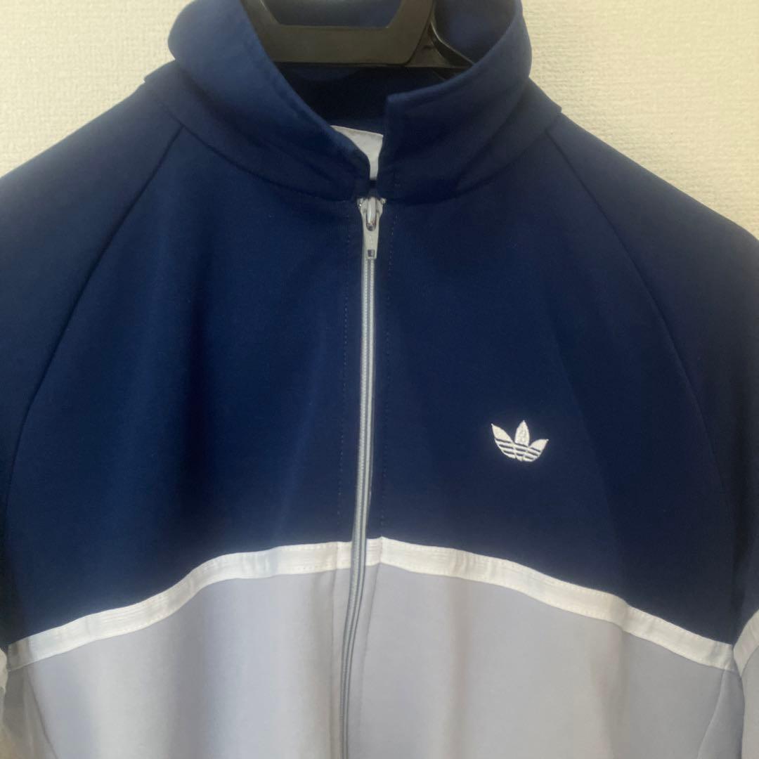 adidas 古着 ジャージ ジャケット M ネイビー/グレー