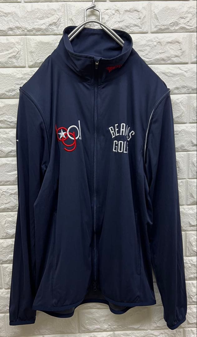 BEAMS GOLF 2WAY エアシャット ジップジャケット 紺 S ネイビー