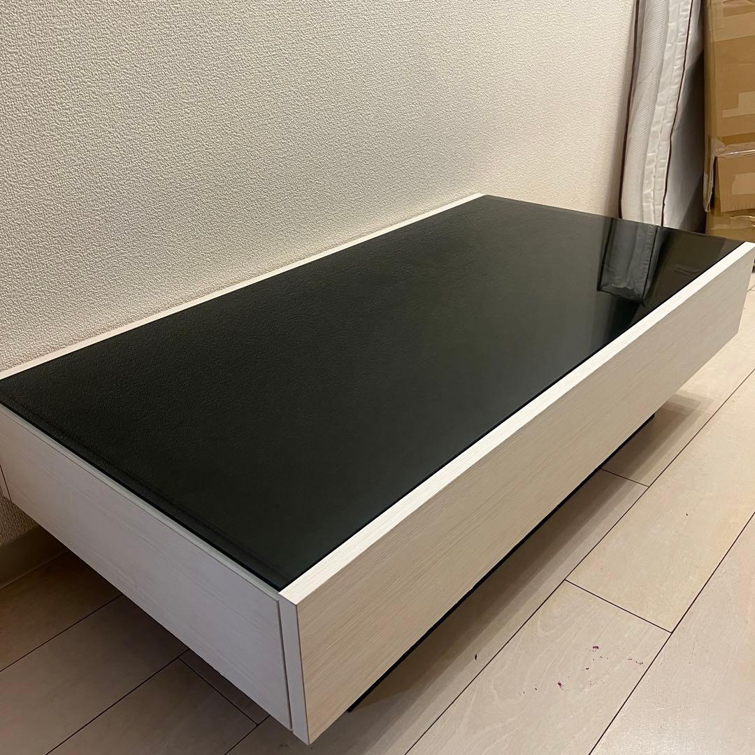 美品日本製定価35000円モダンガラステーブル