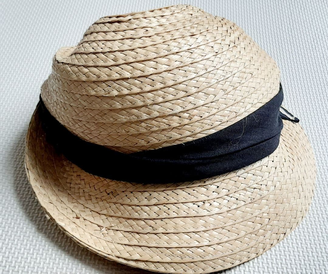 【美品】CA4LA　ストローハット　リボン付き