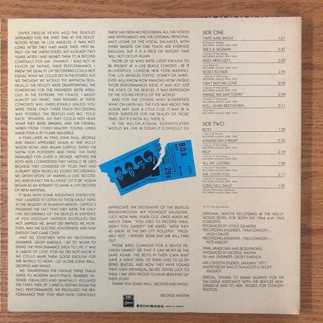 【LP】ビートルズ『スーパー・ライブ！』国内盤 帯付 d989y97