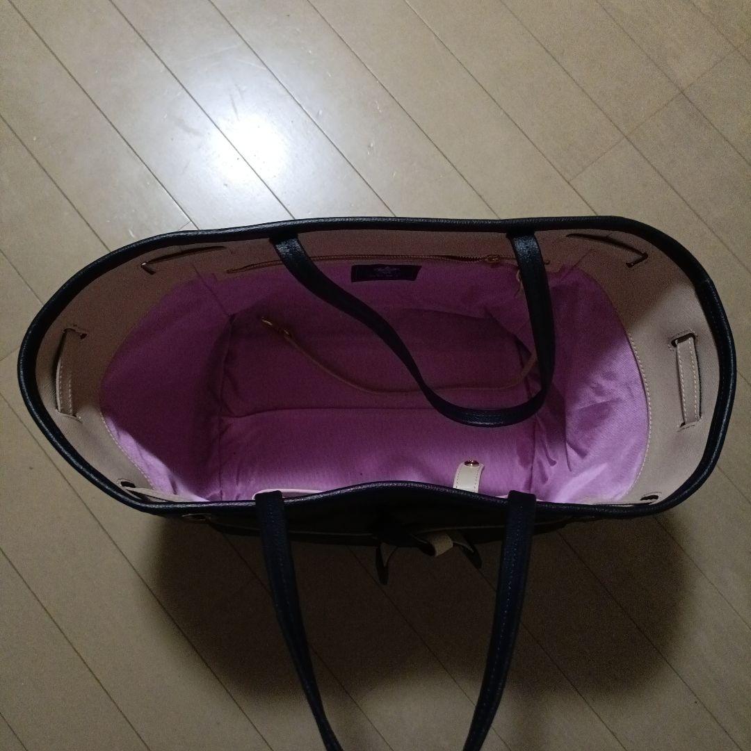 ADMJ ネイビー トートバッグ 本革 レザー