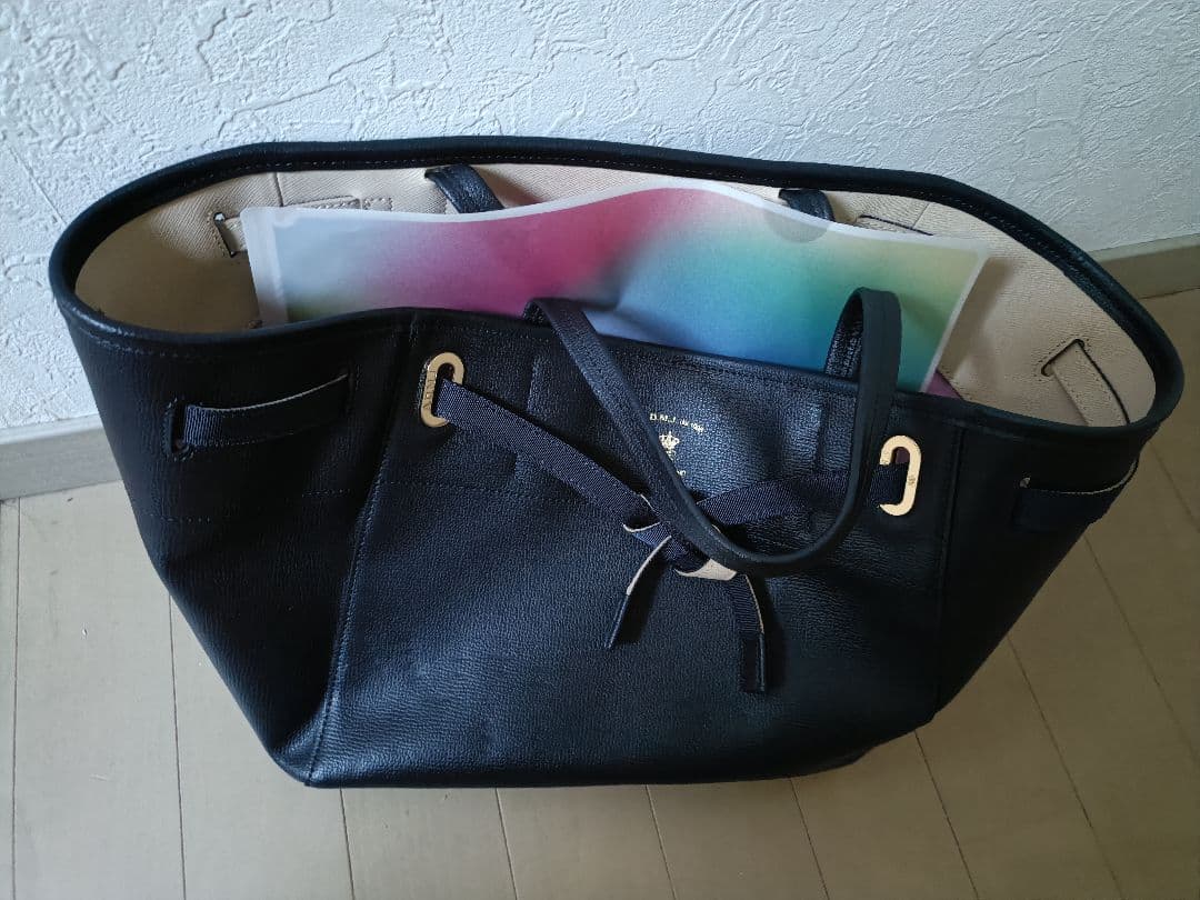 ADMJ ネイビー トートバッグ 本革 レザー