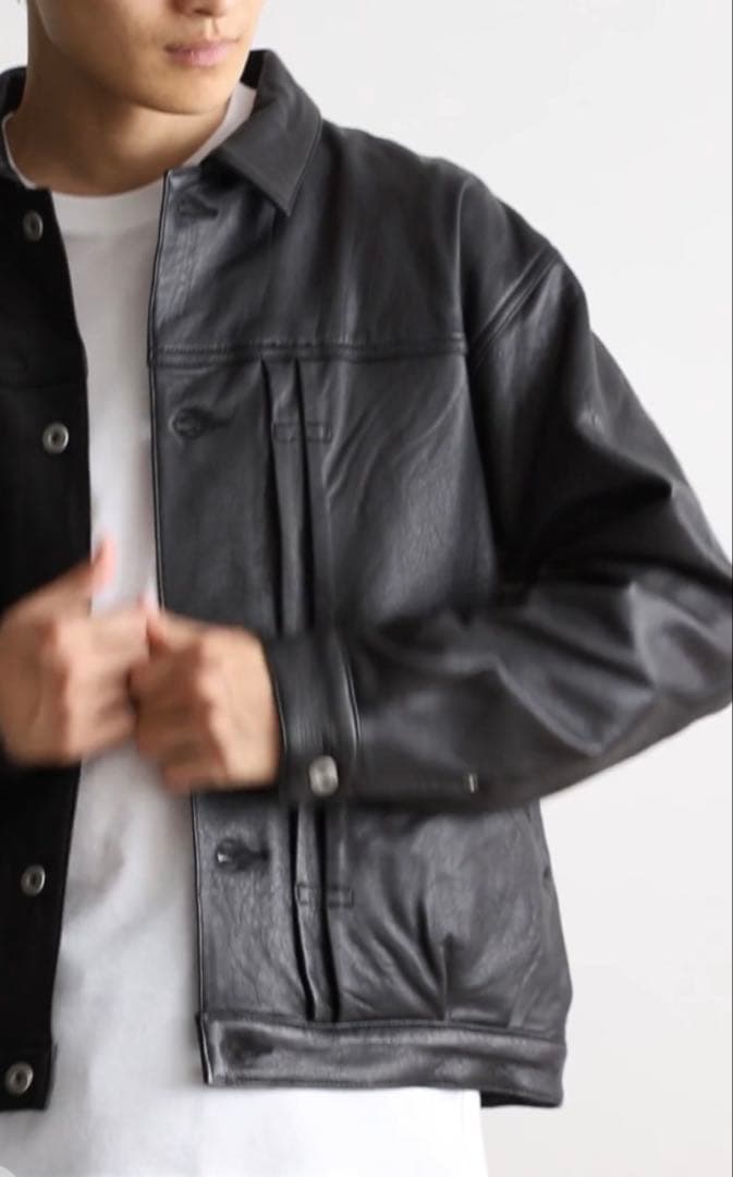 美品 25年モデル ジャーナルスタンダード ラムレザー トラッカージャケット L