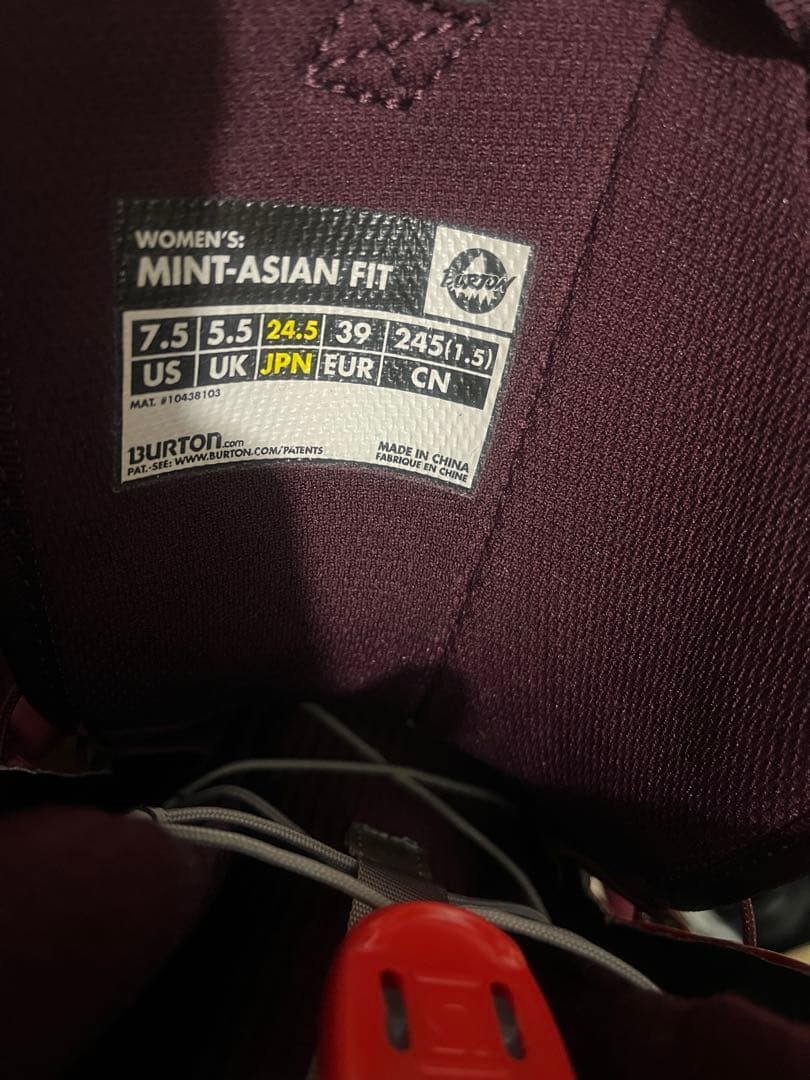 本日限定価格！美品！BURTON MINT 日本人向け設計　24.5cm