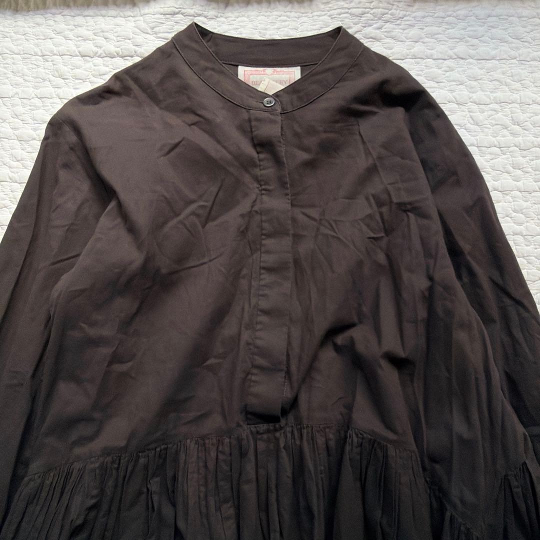 BEARDSLEY ビアズリー　ギャザーワンピース ゆったり　グレー サイズ0