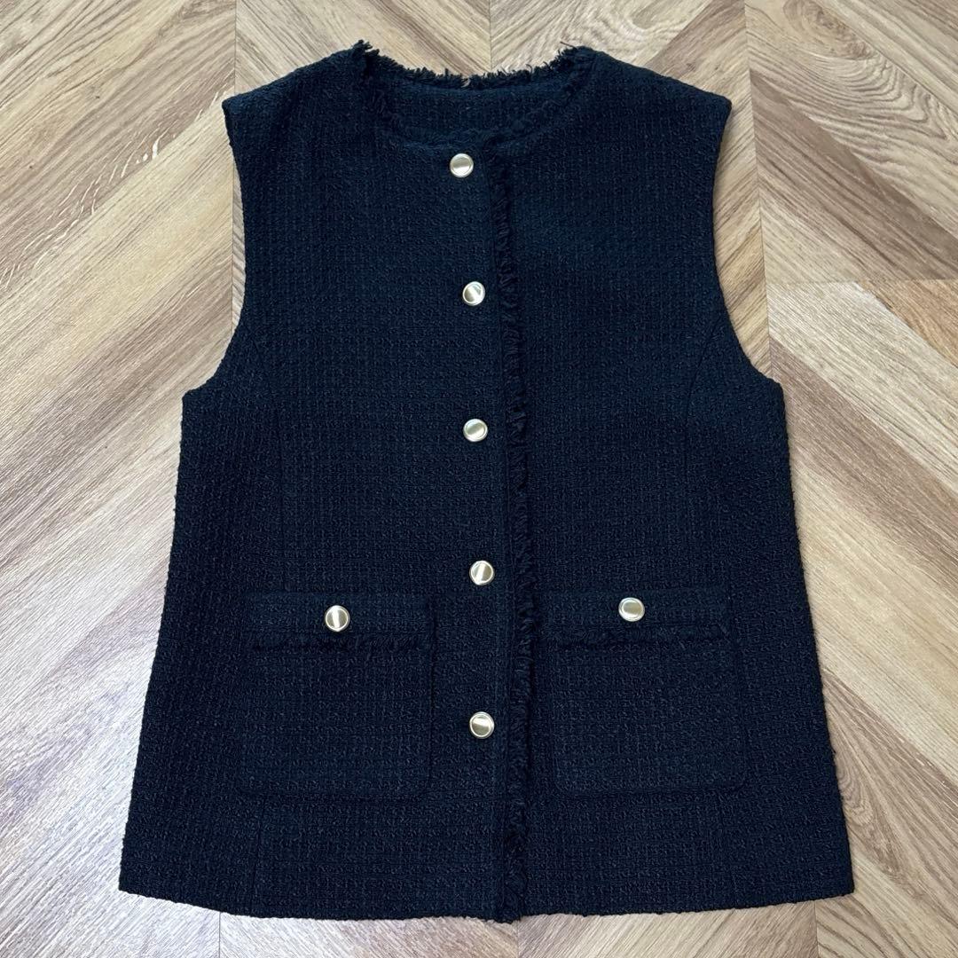 【美品】GREEN LABEL RELAXING ツイードベスト　ジレ　XS