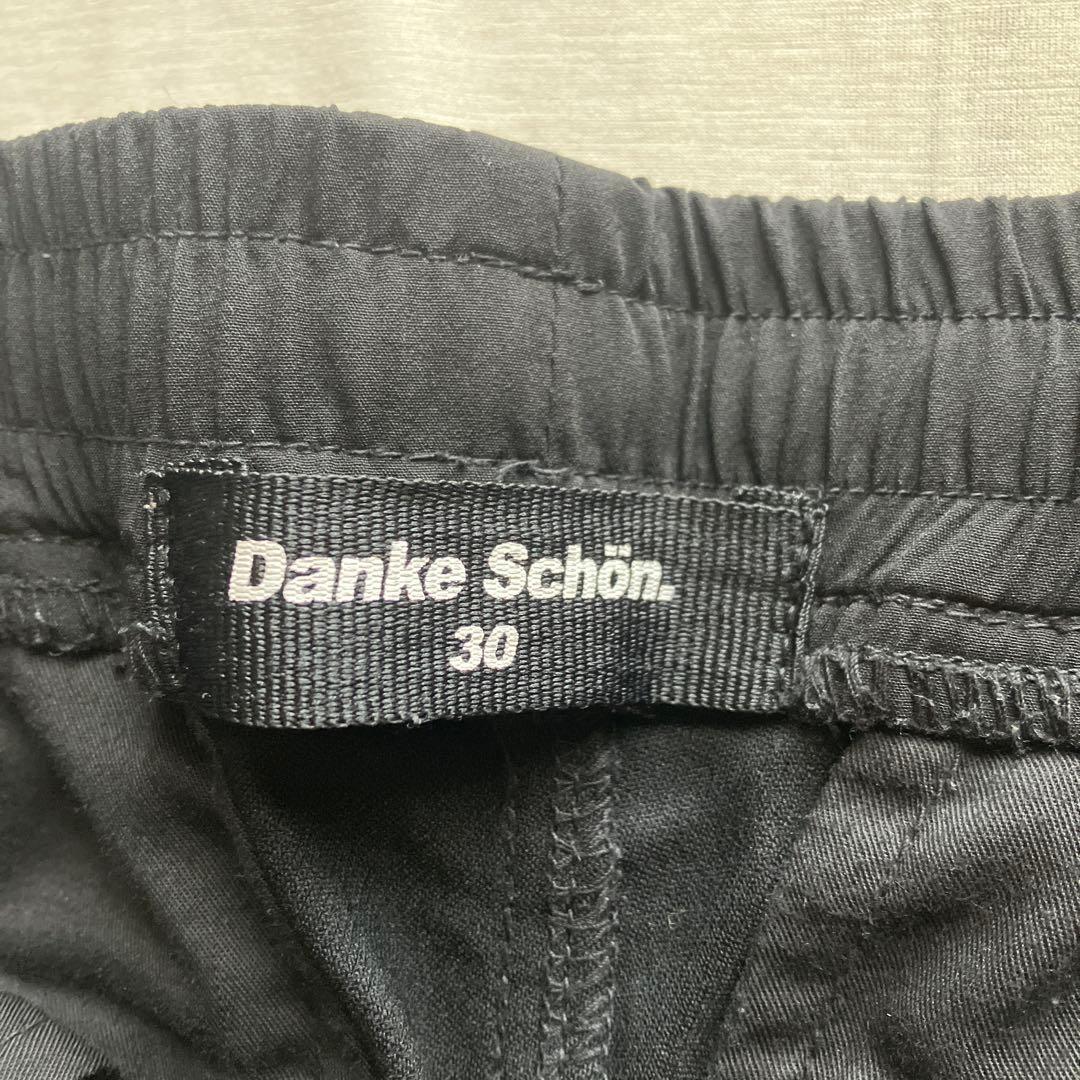 danke schon /フェイクレザー カーゴパンツ 黒 30