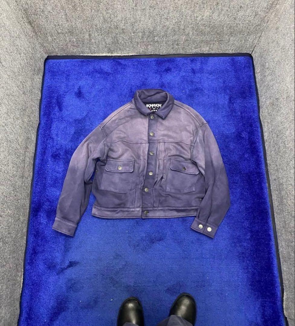 ジャケット・アウター BONKNOW FREAKS SWEAT TRUCKER JACKET NAVY