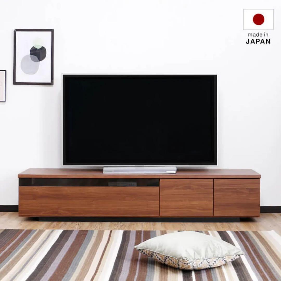 【ブ】【LOWYA】日本製 ウォールナット調 テレビ台 180cm