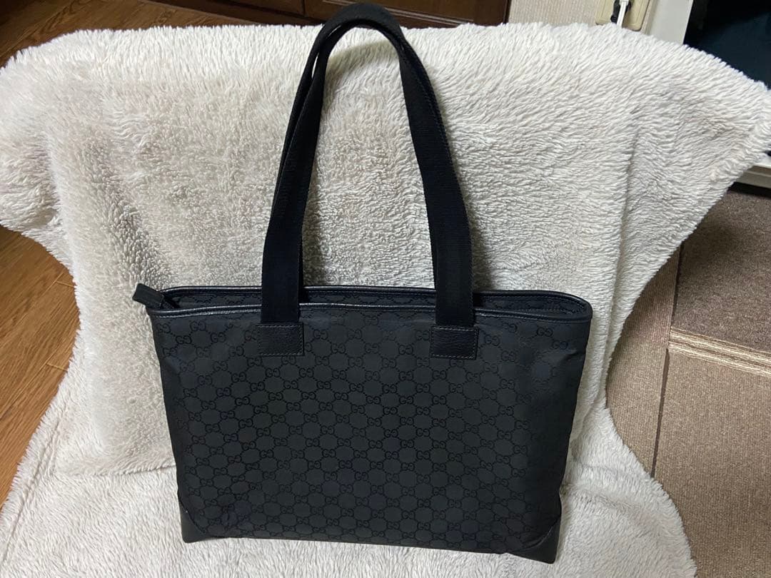 GUCCI（グッチ） GGキャンバス トートバッグ（レザーフロントポケット付）