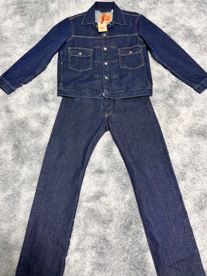 リーバイス 2ND トラッカーJKT M 501 セットアップ 濃紺 W32