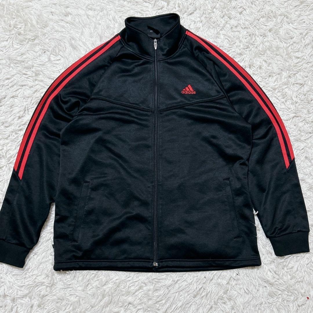 【2512】✨美品✨ adidas ジャージ上下セット　セットアップ　黒　赤