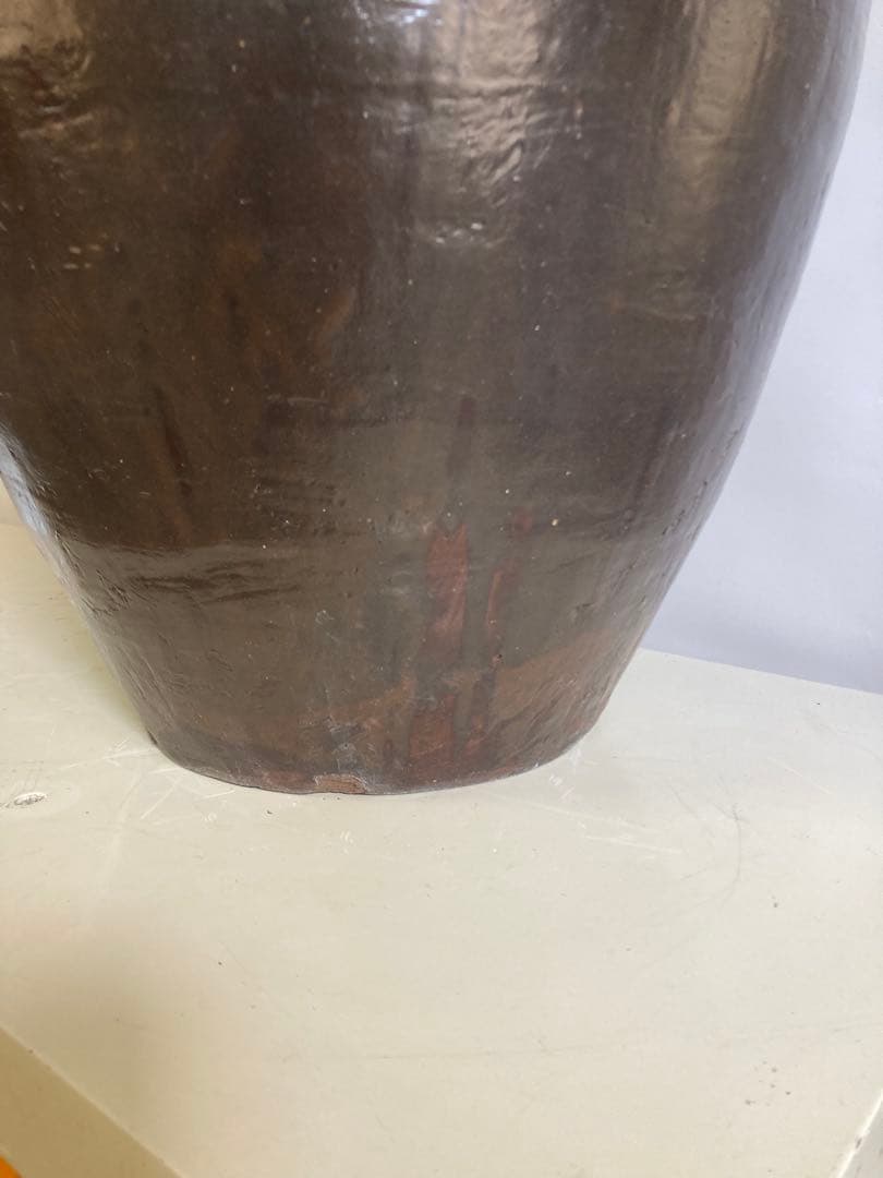 大 甕（かめ） 高さ63cm 昭和レトロ 常滑焼風 陶器 睡蓮鉢 メダカ鉢