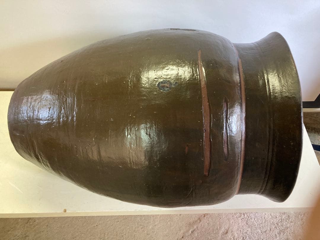 大 甕（かめ） 高さ63cm 昭和レトロ 常滑焼風 陶器 睡蓮鉢 メダカ鉢