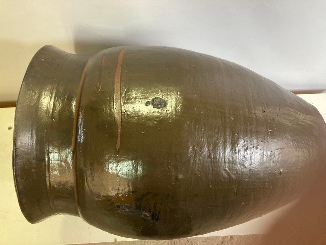大 甕（かめ） 高さ63cm 昭和レトロ 常滑焼風 陶器 睡蓮鉢 メダカ鉢