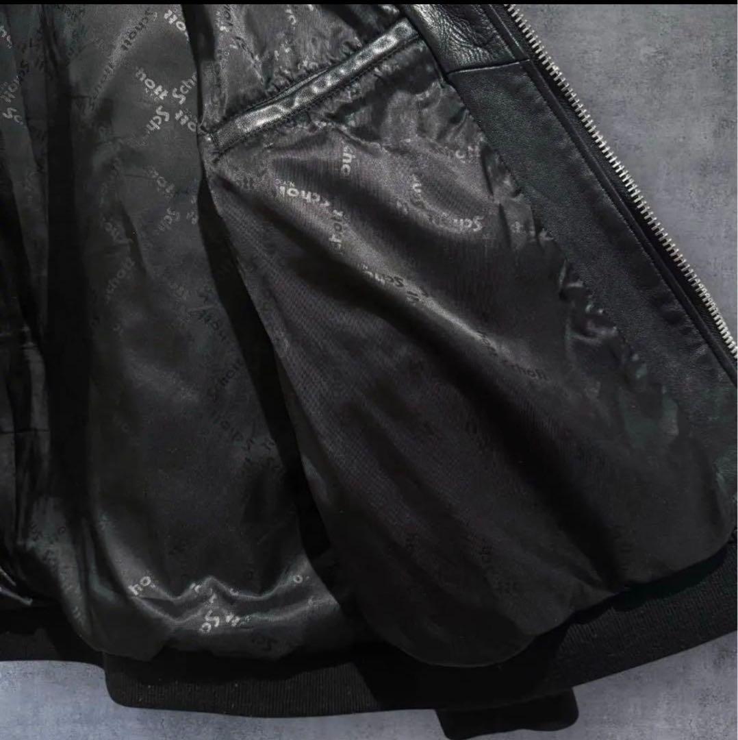 極美品‼️ショット バワリージャケット Schott ブラック XXL レザー 黒