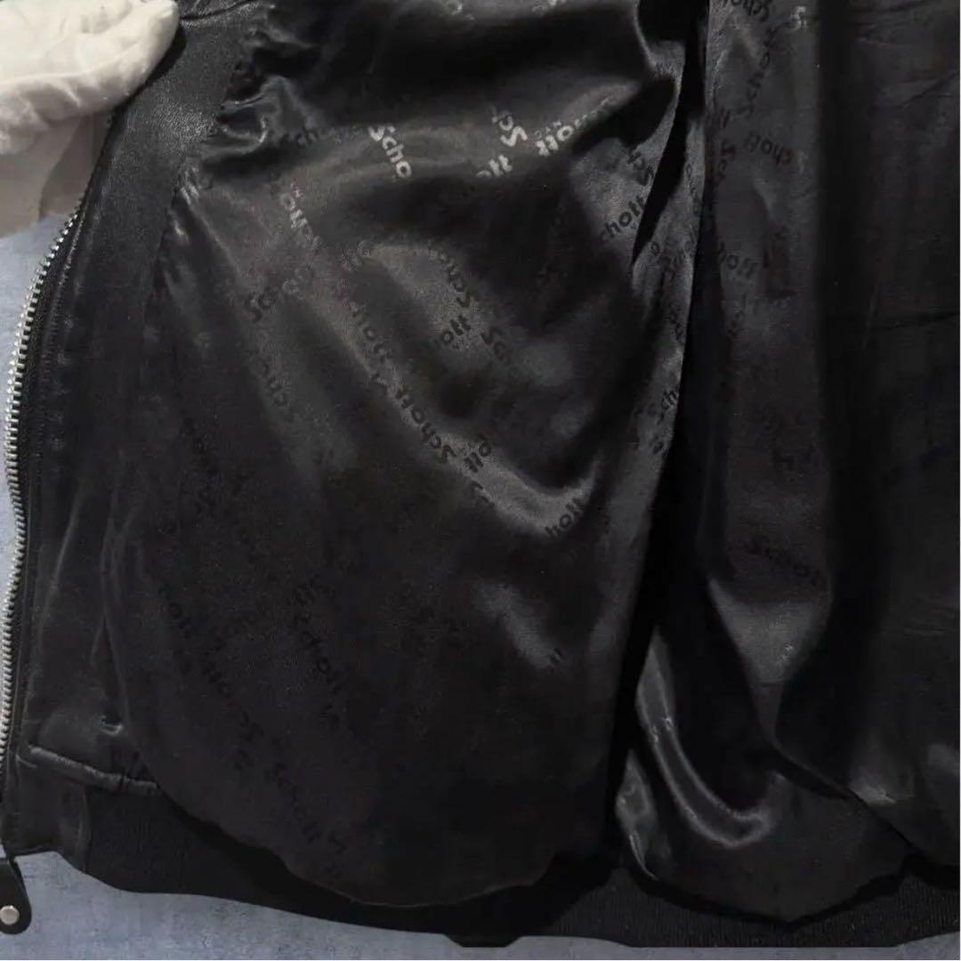 極美品‼️ショット バワリージャケット Schott ブラック XXL レザー 黒