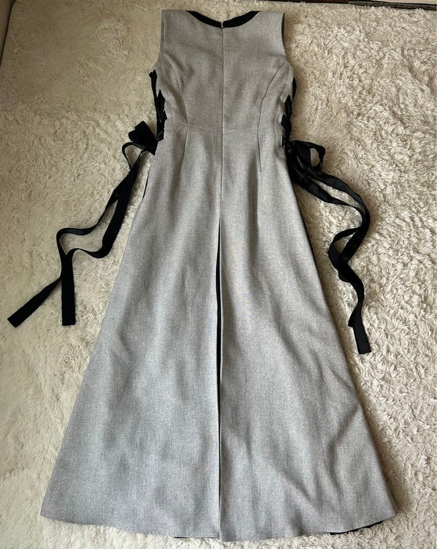 Snidel ノースリーブロングワンピース グレー×黒