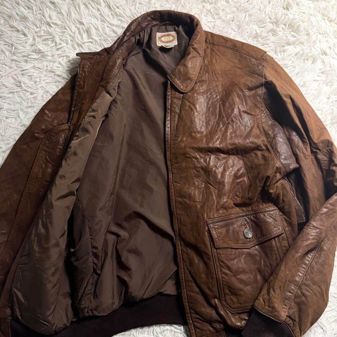 80s初期 BANANA REPUBLIC 初期タグ A-2 レザージャケット