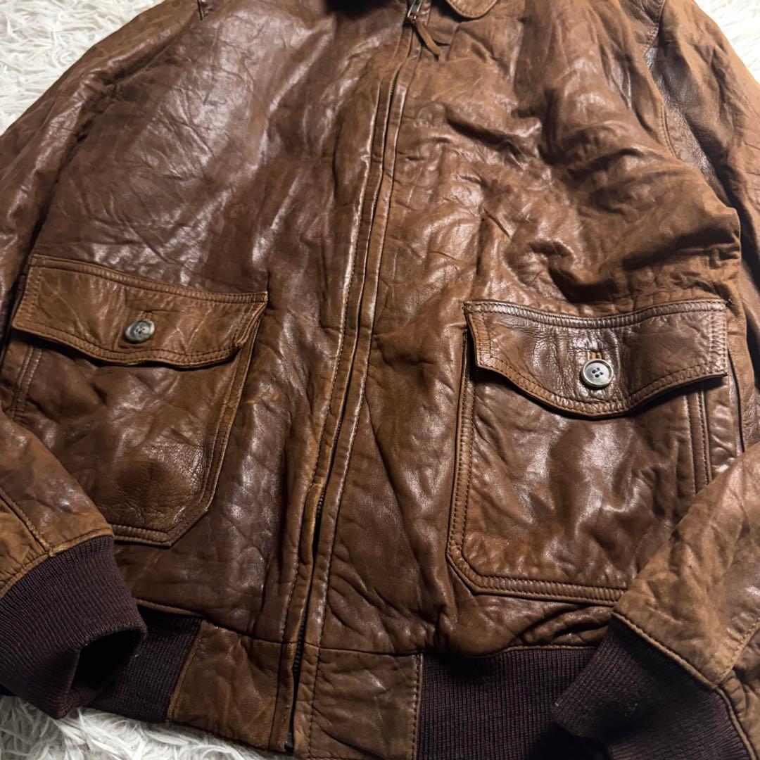 80s初期 BANANA REPUBLIC 初期タグ A-2 レザージャケット