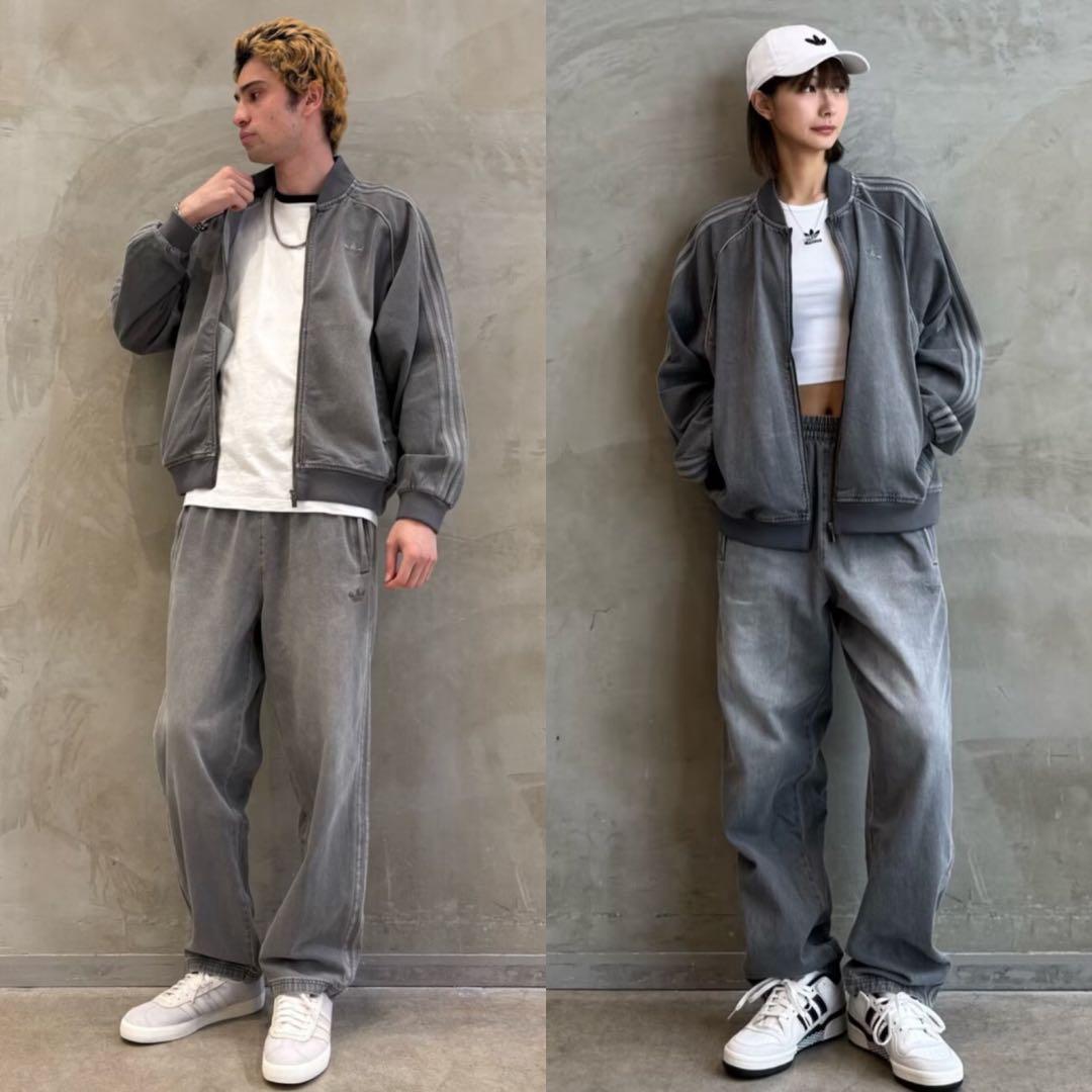 新品L⭐️adidasアディカラー ルーズ デニムブラック ウォッシュ ジャケット