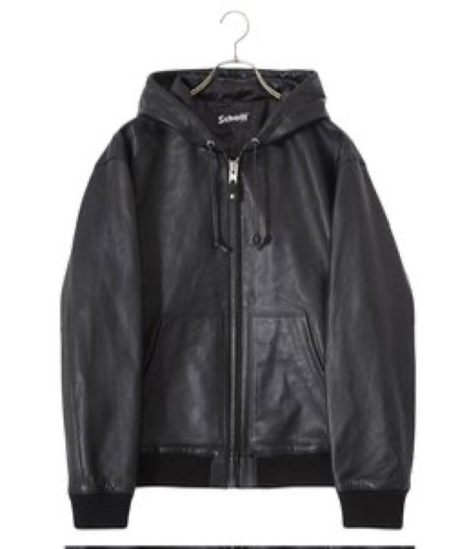 Schott フード付きレザージャケット L 黒　3111054