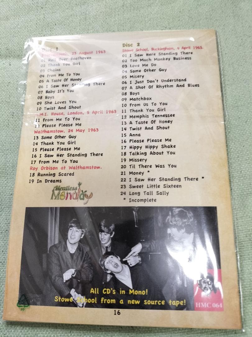 洋楽 Beatles Bournemouth 1963 HMC 064
