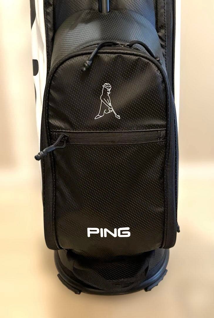 はぁ〜い　美品　PING キャディバッグ ホワイト ブラック