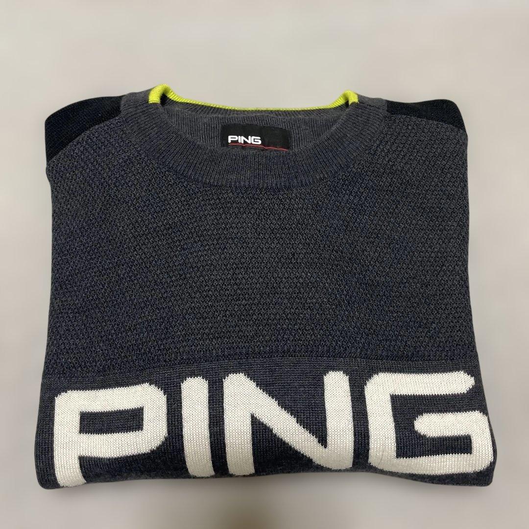 美品 PING ピン ゴルフ ニットセーター クルーネックLL