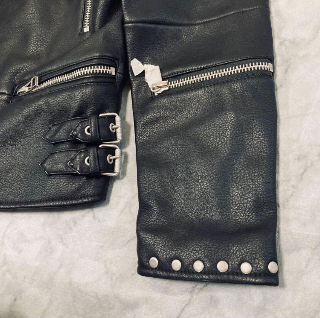新品 ZARA MAN ザラ スタッズ付き ダブル ライダース ジャケット