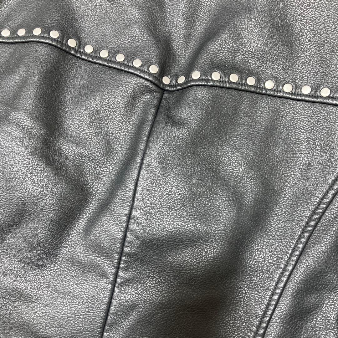 新品 ZARA MAN ザラ スタッズ付き ダブル ライダース ジャケット