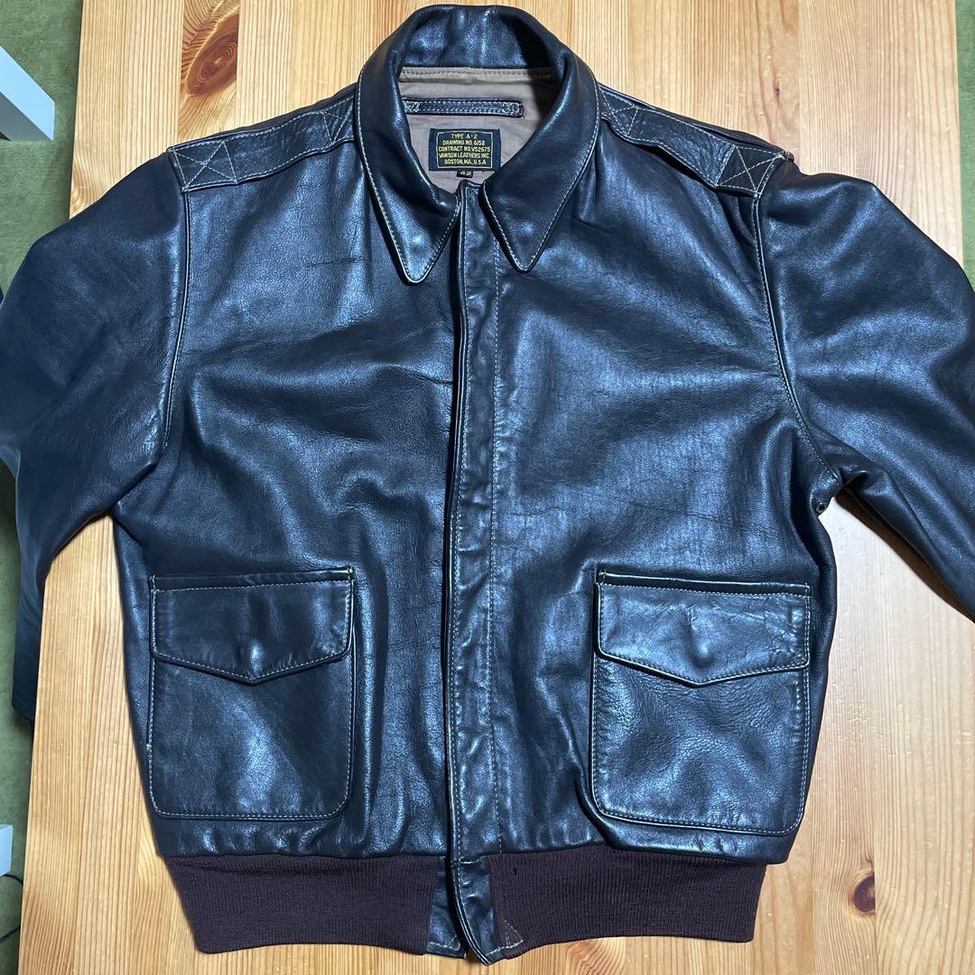 休*k様 VANSON A-2 レザージャケット フライトジャケット　42