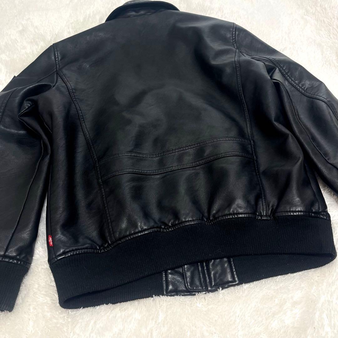 美品 Levi’s リーバイス レザージャケットフライトジャケット　MA-1 黒