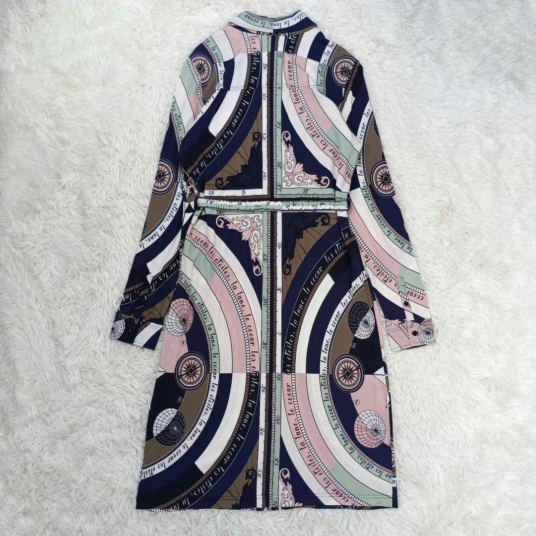 美品✨TORYBURCH現行　スカーフ柄 ベルテッドロングワンピース　M