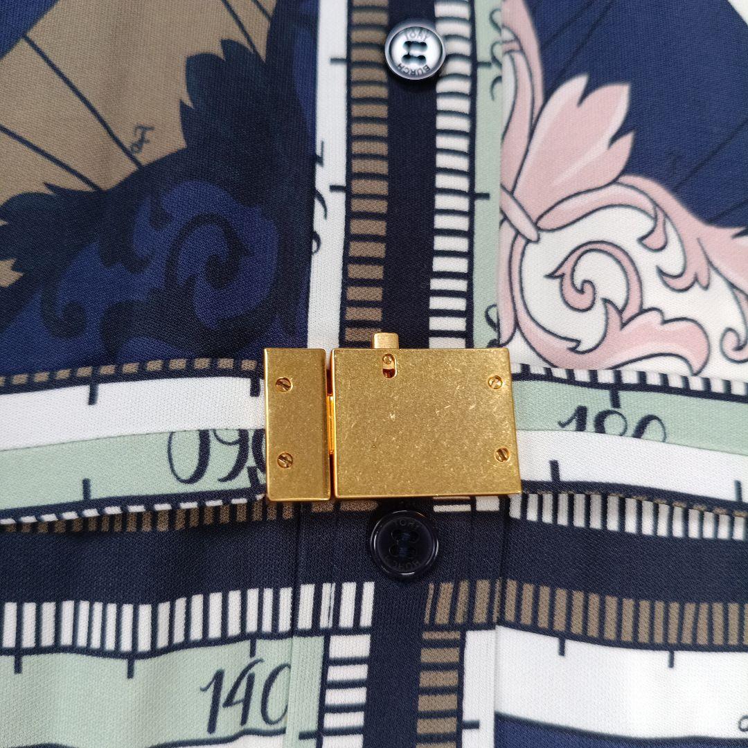 美品✨TORYBURCH現行　スカーフ柄 ベルテッドロングワンピース　M