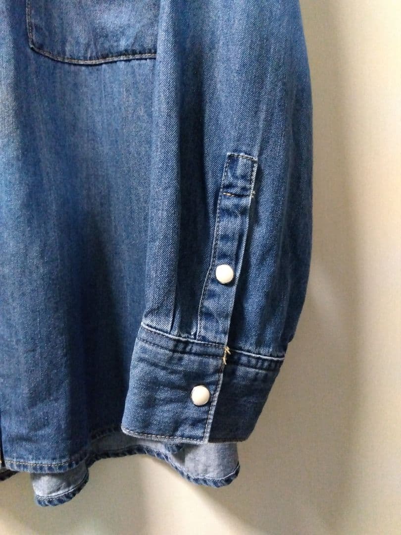 URBAN RESEARCH DOORS デニムバンドカラー長袖シャツ