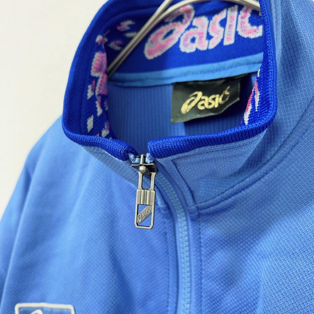 90s ASICS トラックジャケット 刺繍ロゴ 日本製 レトロ ジャージ