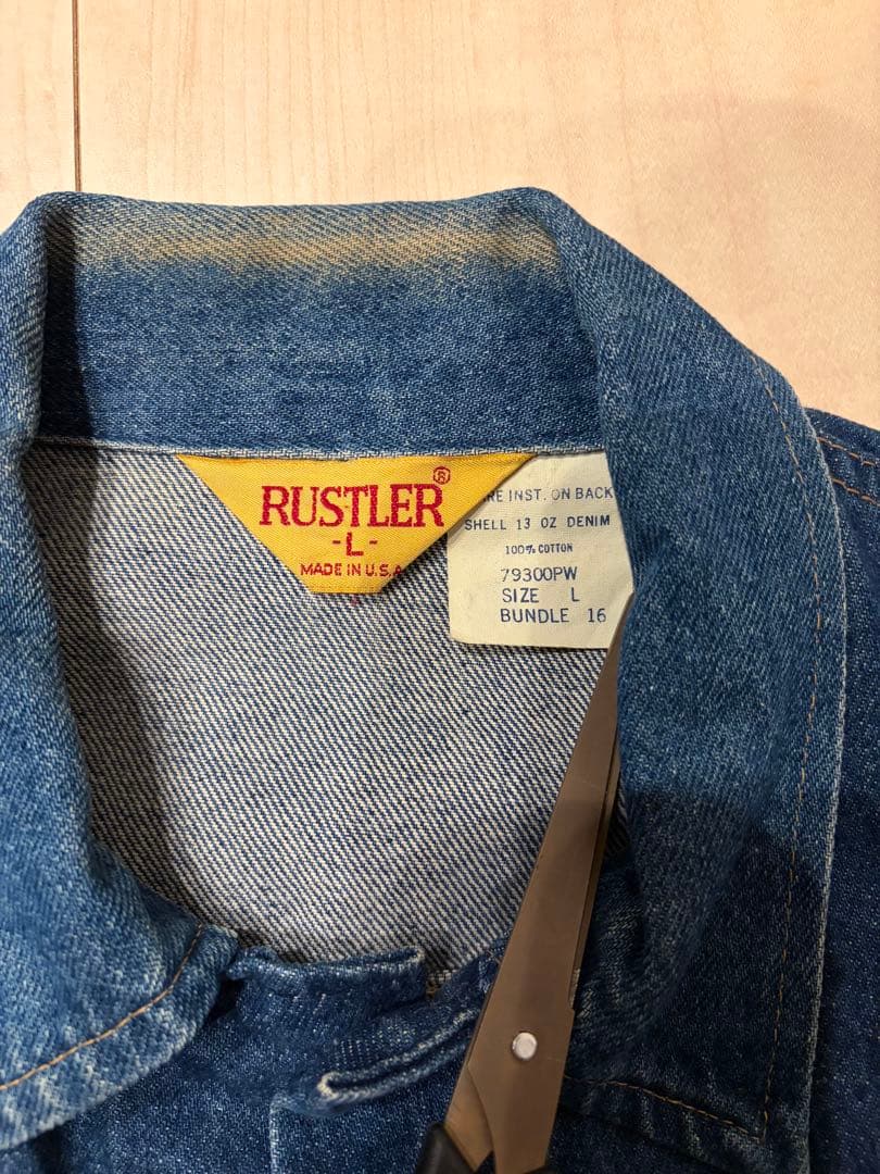 RUSTLER ラスラー USA製 デニムジャケット Lサイズ 13ozデニム