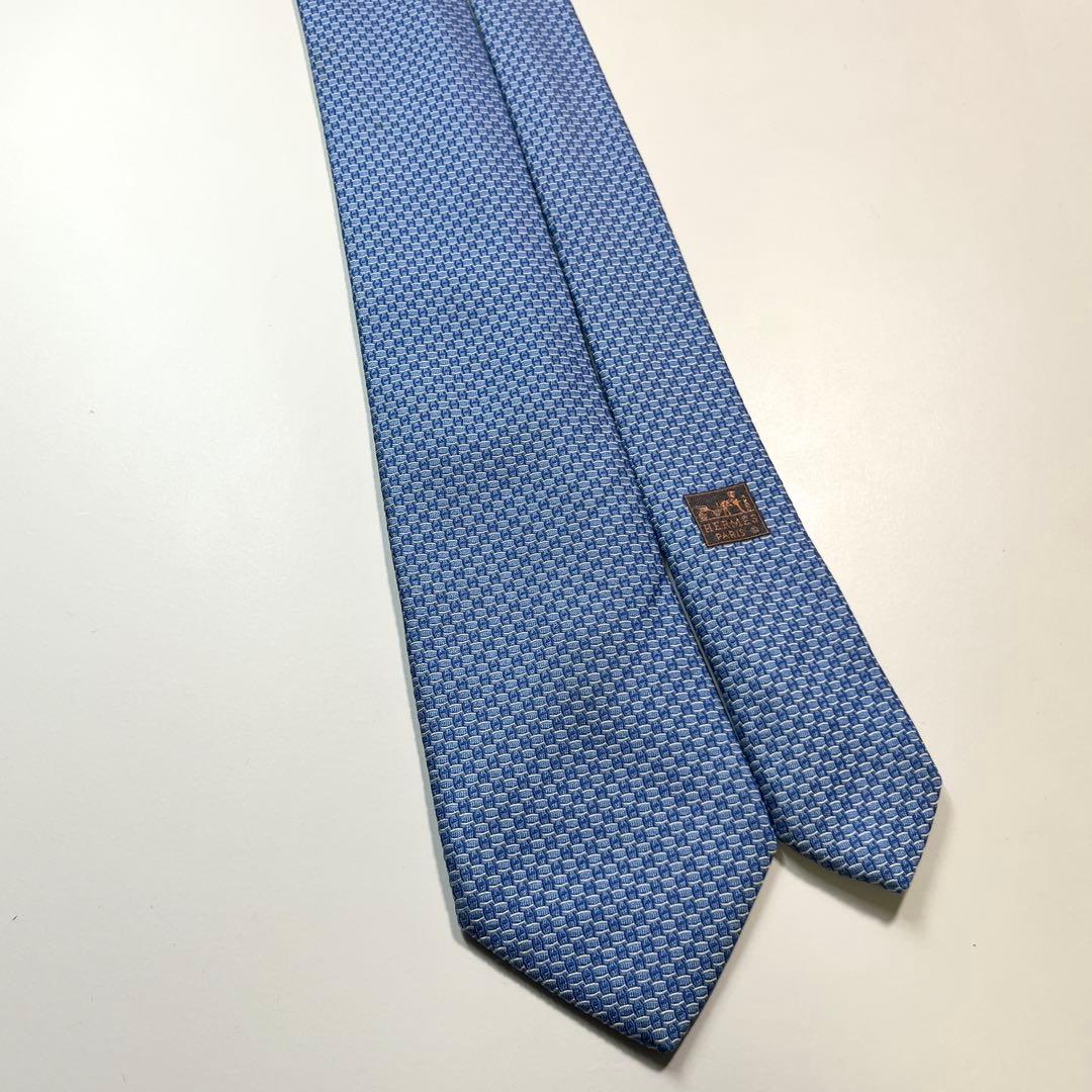 希少✨良品✨HERMES エルメス　ネクタイ　高級シルク　H柄 ビジネス