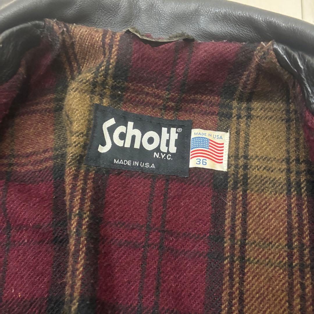 Schott ショット レザージャケット 36 90s ヴィンテージ 黒