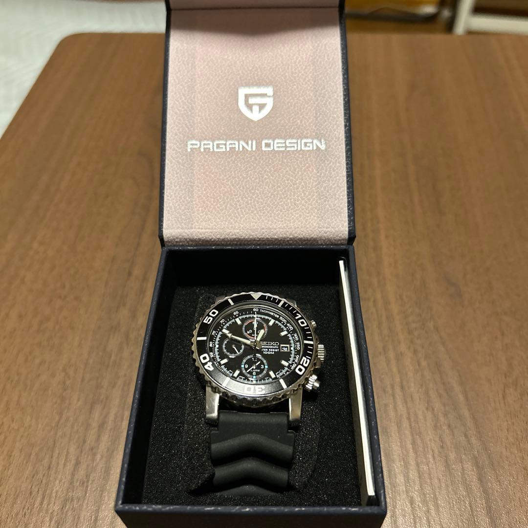 【ペットフータ】SEIKO クロノグラフ ラバーベルト 100m防水