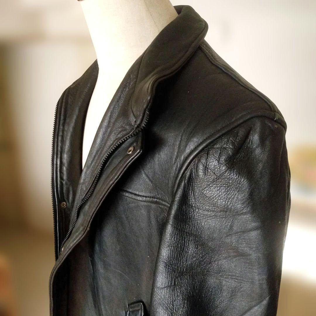 90s Vintage フランス軍 レザージャケット カーコート